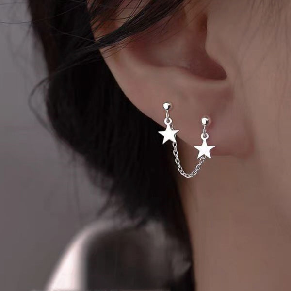 Sterling Silver Lovely Star Earrings
