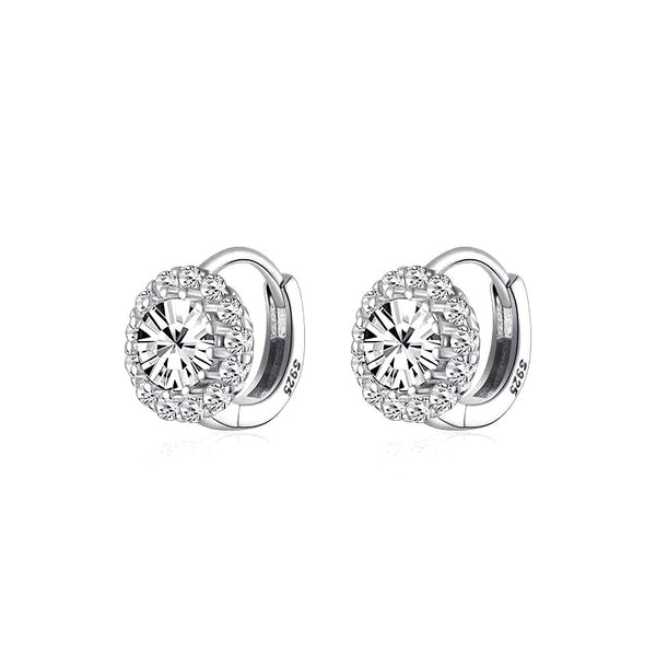 Sterling Silver Luxury Star Dot Zircon Earrings