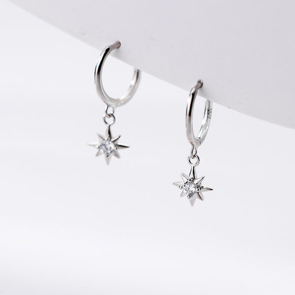 Sterling Silver Luxury Star Earrings