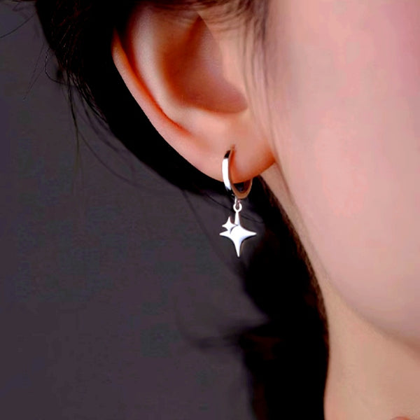 Sterling Silver Luxury Star Earrings