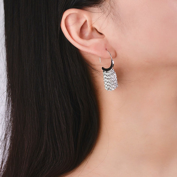 Sterling Silver Luxury Tassel Threader Earrings