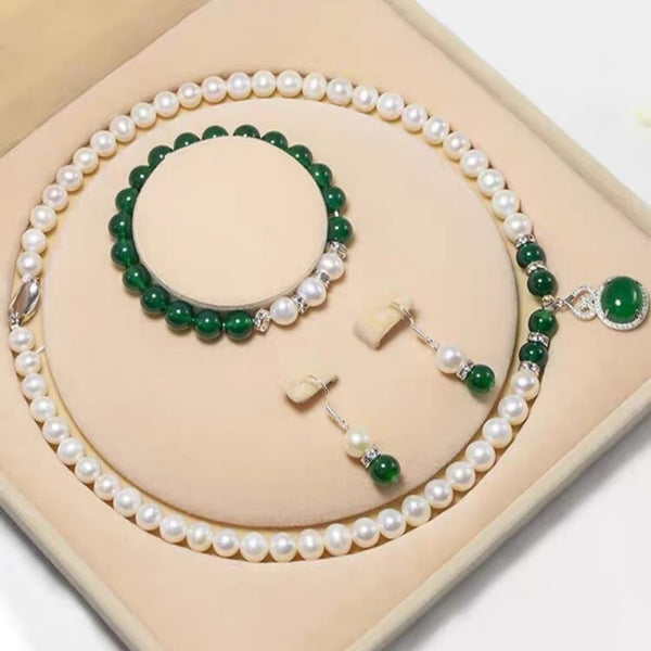Sterling Silver Mother's Day Necklace Earring Bracklet Gift Set