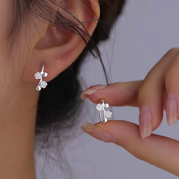 Sterling Silver Plum Blossom Earrings