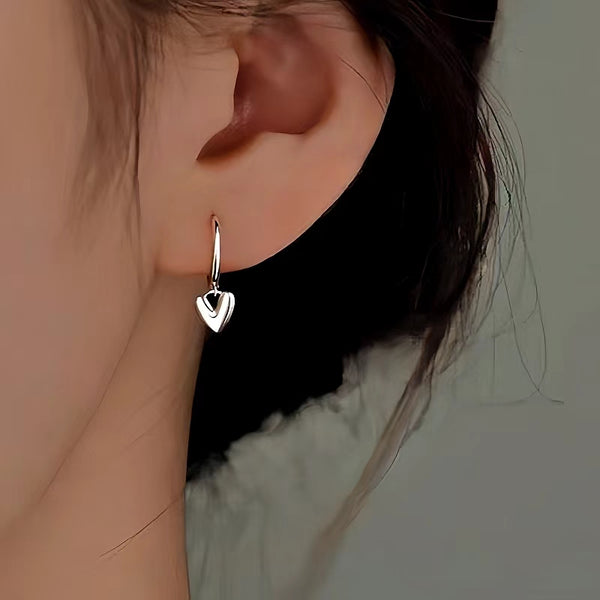 Sterling Silver Polished Heart Earrings