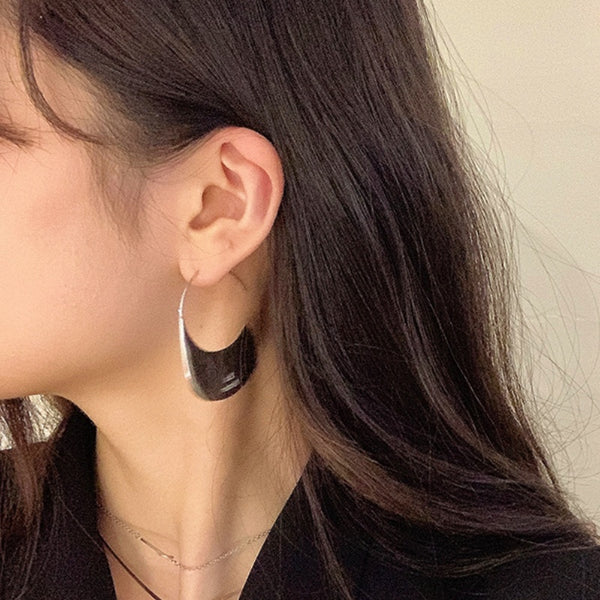 Sterling Silver Semi-Circle Earrings