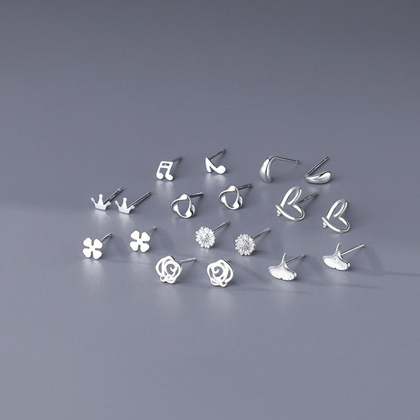 Sterling Silver Simple Stud Earrings