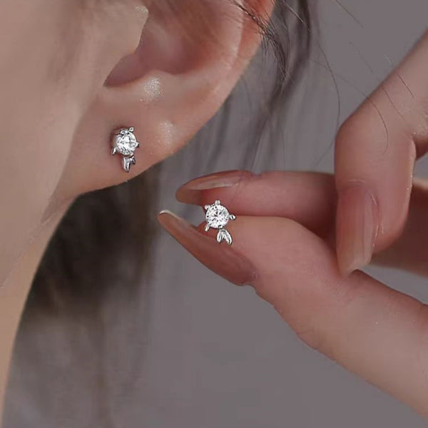 Sterling Silver Small Carp Earrings