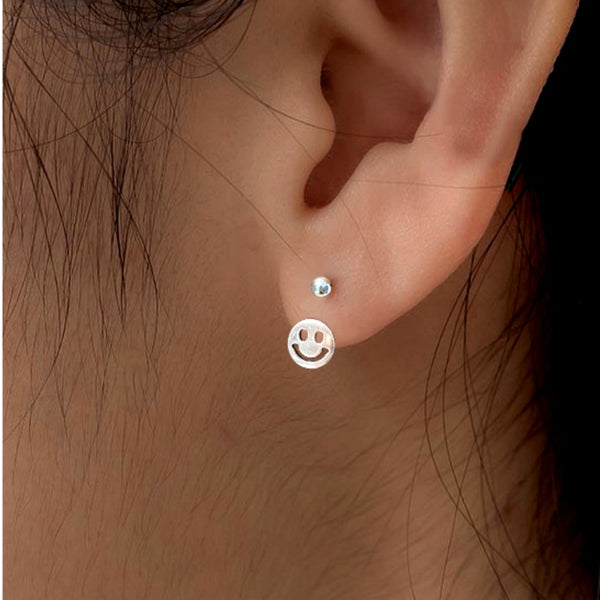 Sterling Silver Smile Screw Jacket Earrings