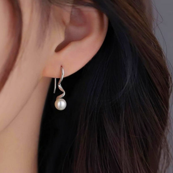 Sterling Silver Artificial Pearl Earrings