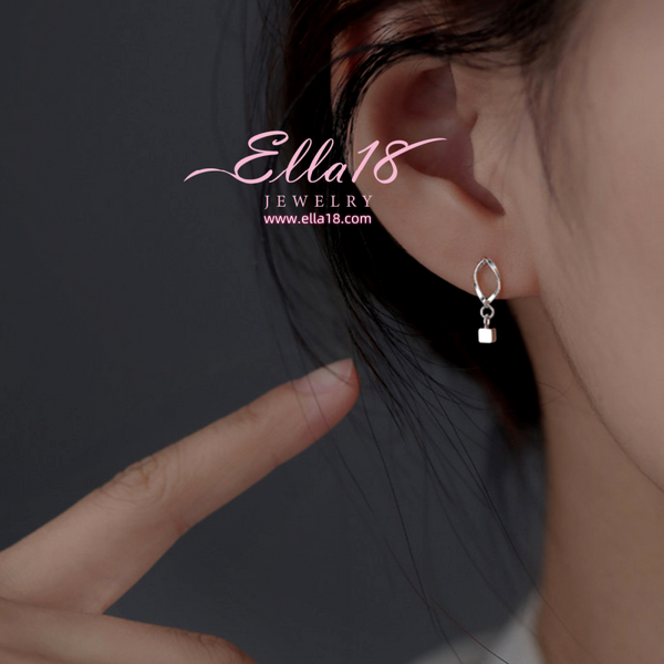 Sterling Silver Square Tassel Earrings