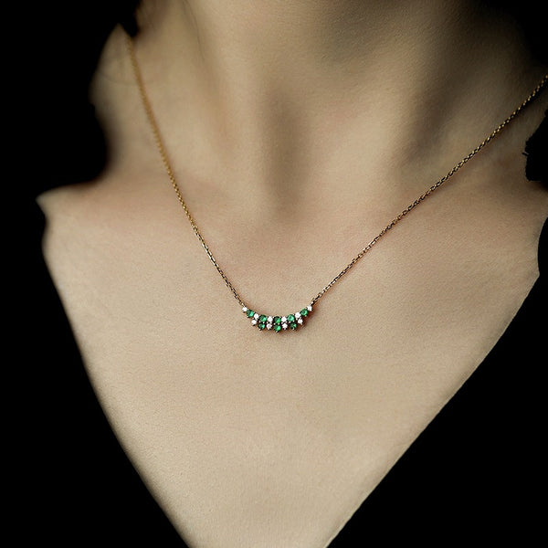 Sterling Silver Zircon Diamond Necklace