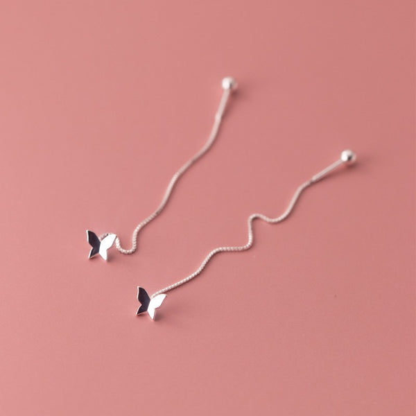 Sterling Silver Little Butterfly Threader Earrings