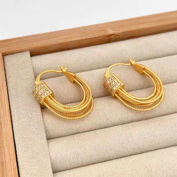 18K Gold-plated Zircon Micropaved Earrings