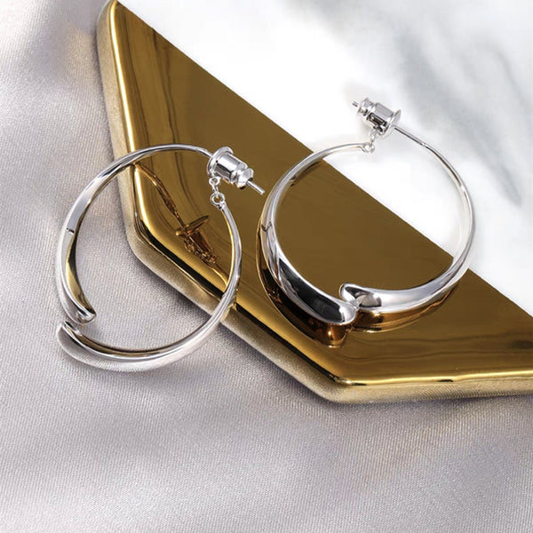 18K Gold-plated Simple Line Curved Earrings