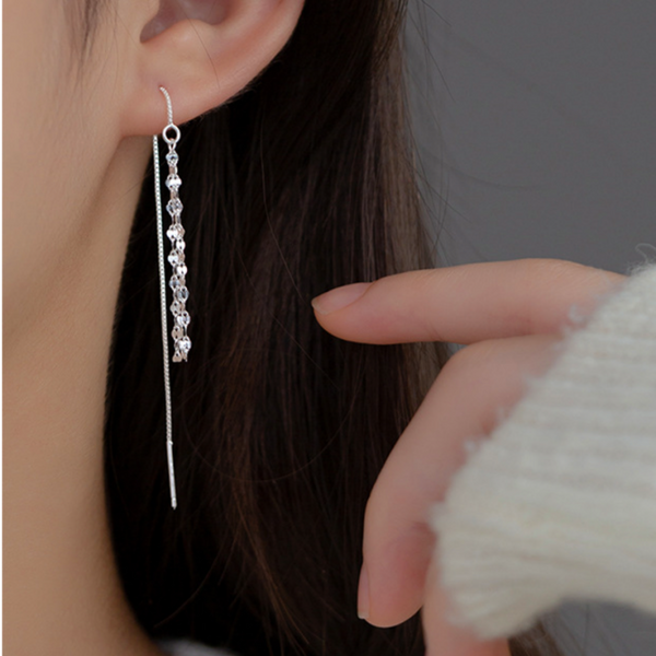 Sterling Silver Chain Threader Earrings