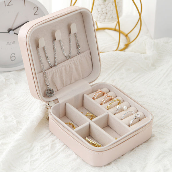 Portable Mini Jewelry Storage Box for Travel Earrings/Rings/Necklaces